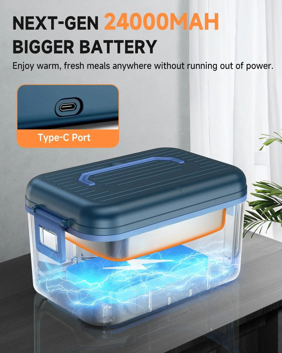 Cordless Rechargeable Electric Heated Lunch Box With Cooling System