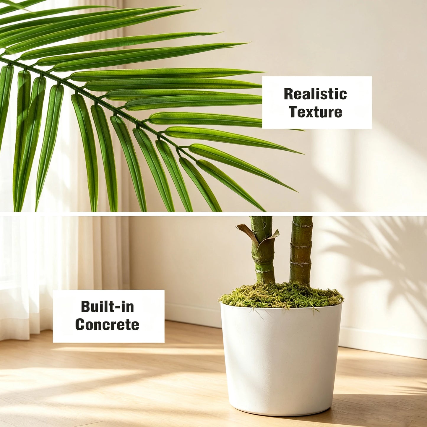 Olitree Artificial Areca Palm Tree with Planter for Home Decor