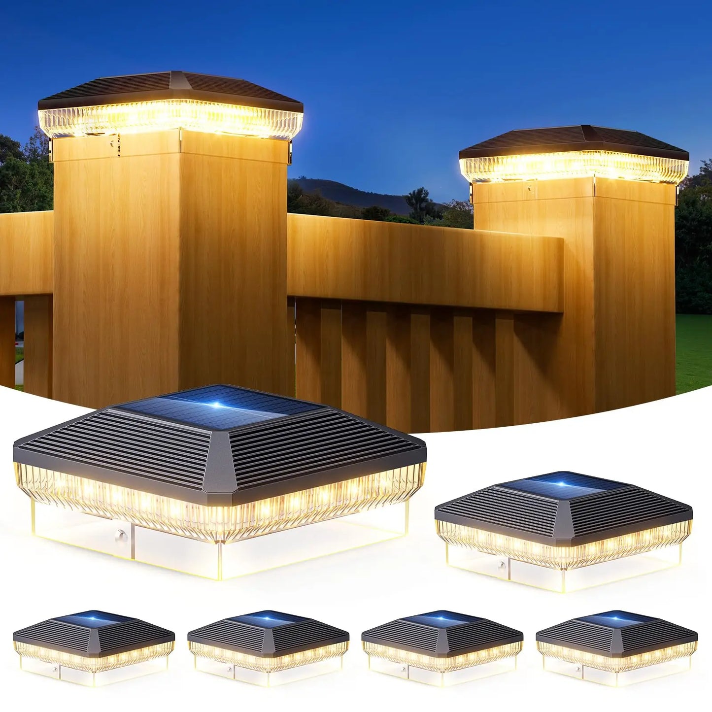 KPSTEK Solar Post Cap Lights Outdoor Waterproof LED Fence Light