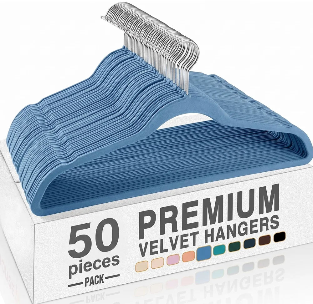 Professional Flocking Non Slip Hangers For Space Saving Closet Organization