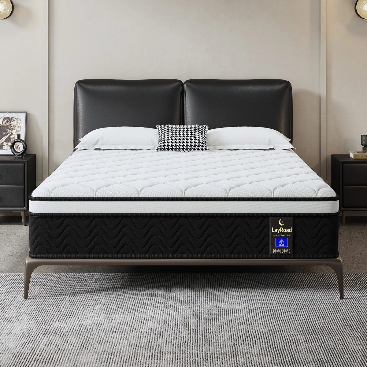 LAYROAD Memory Foam Hybrid Mattress With Pocket Springs Medium Firm
