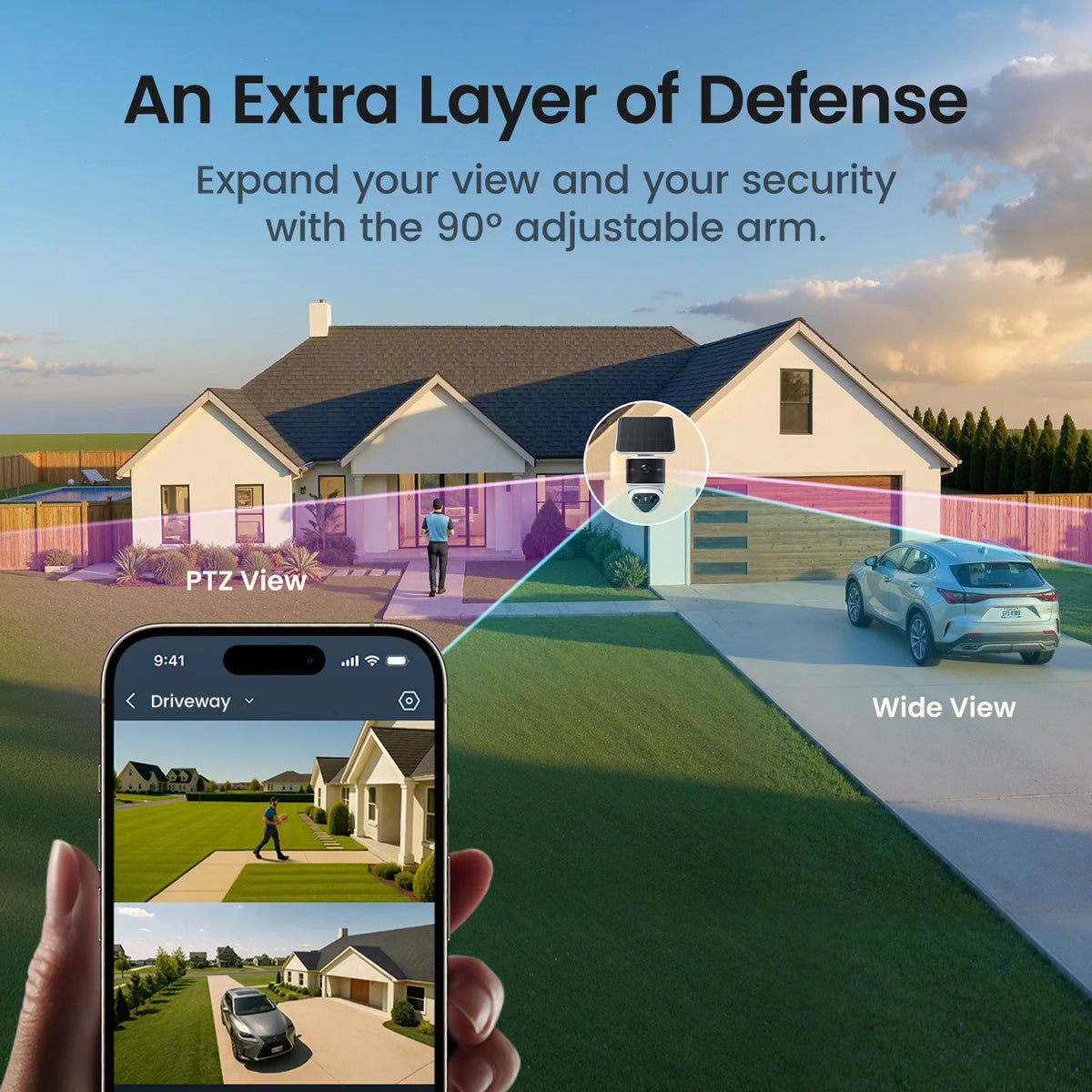 AOSU Solar Wireless Outdoor Dual AI Security Camera System