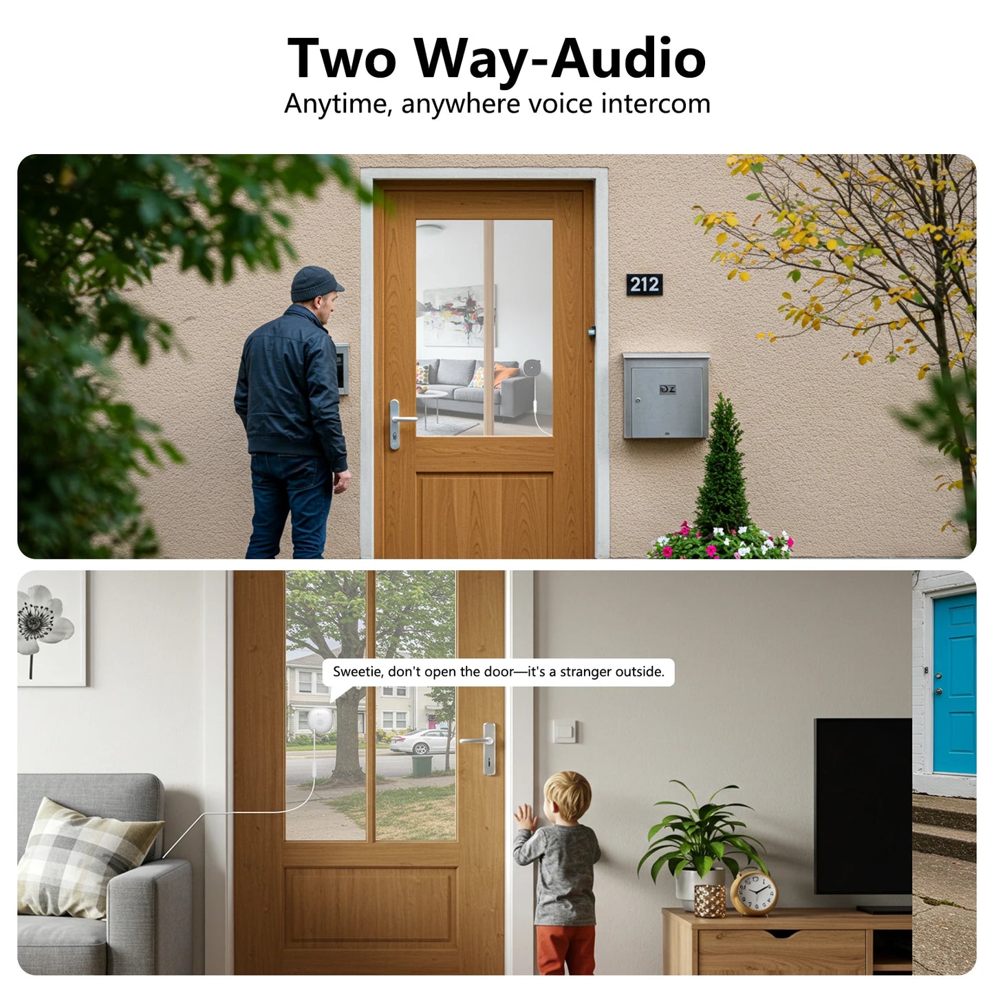 Wansview 2K Window Camera WiFi Indoor Security Night Vision Audio