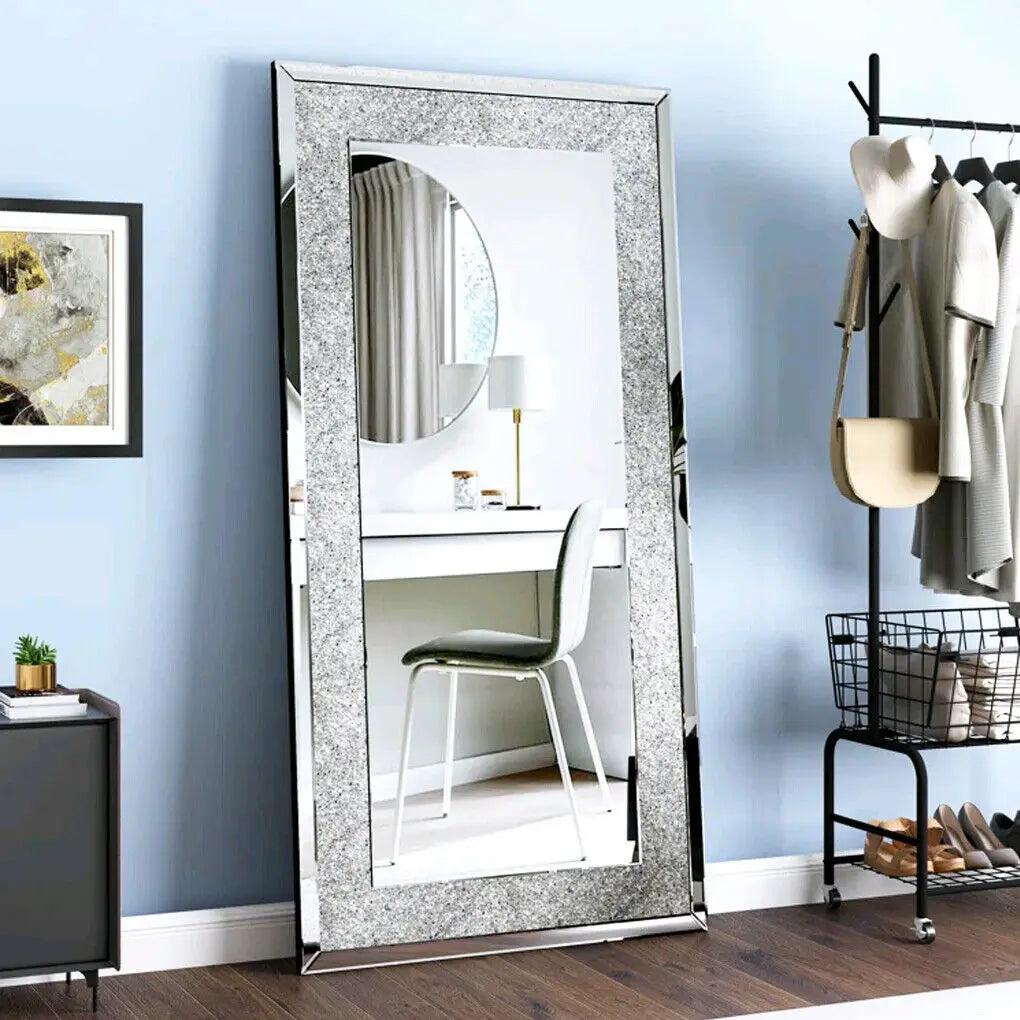 Luvodi Crystal Rhinestone Wall Mounted Vanity Mirror For Home Decor