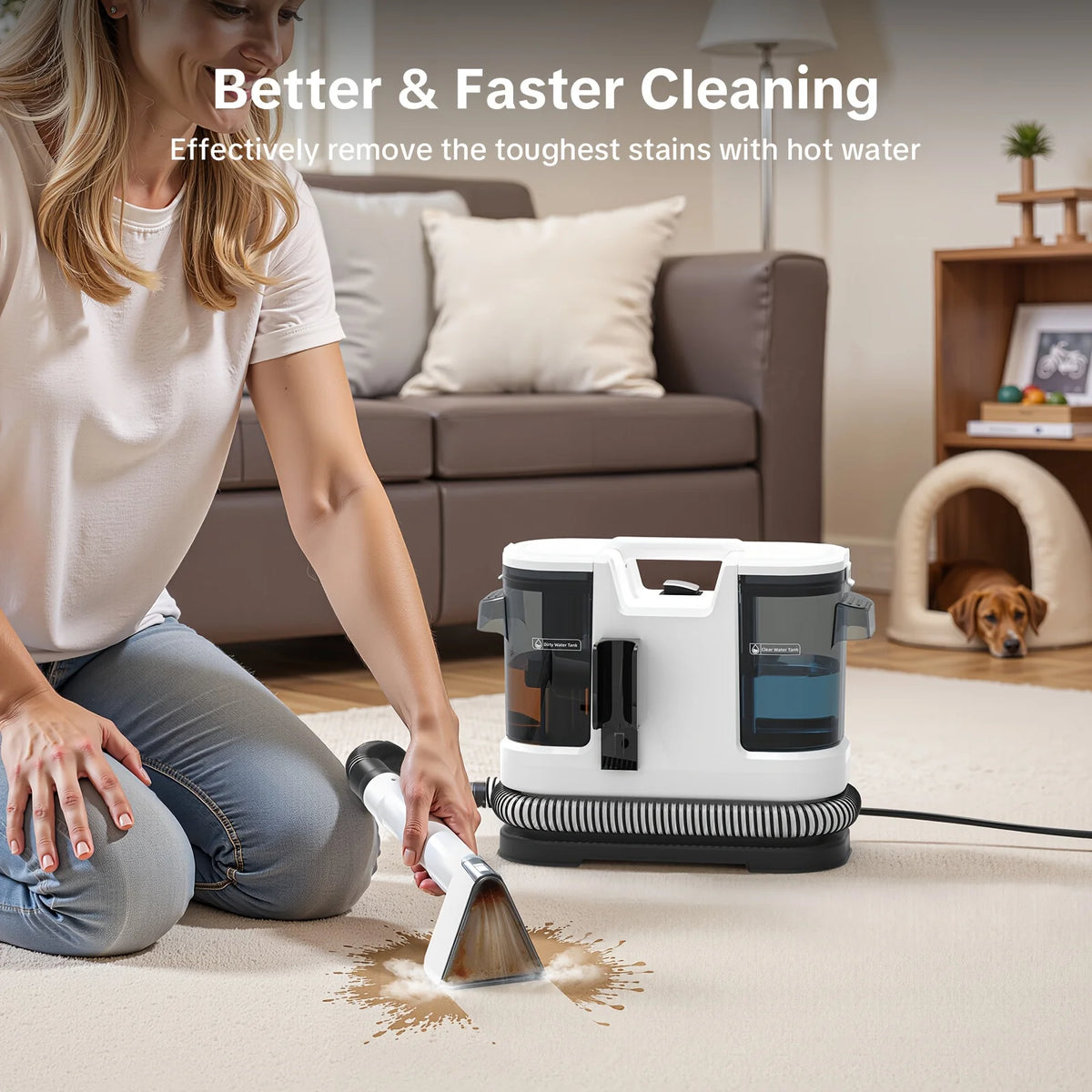 Lubluelu V8 Instant Heated Portable Carpet Cleaner Machine