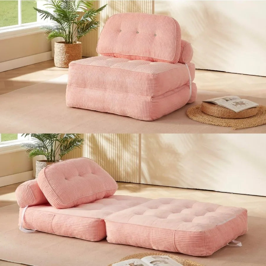 Foldable Boneless Chair Bed with Pillow and Blanket