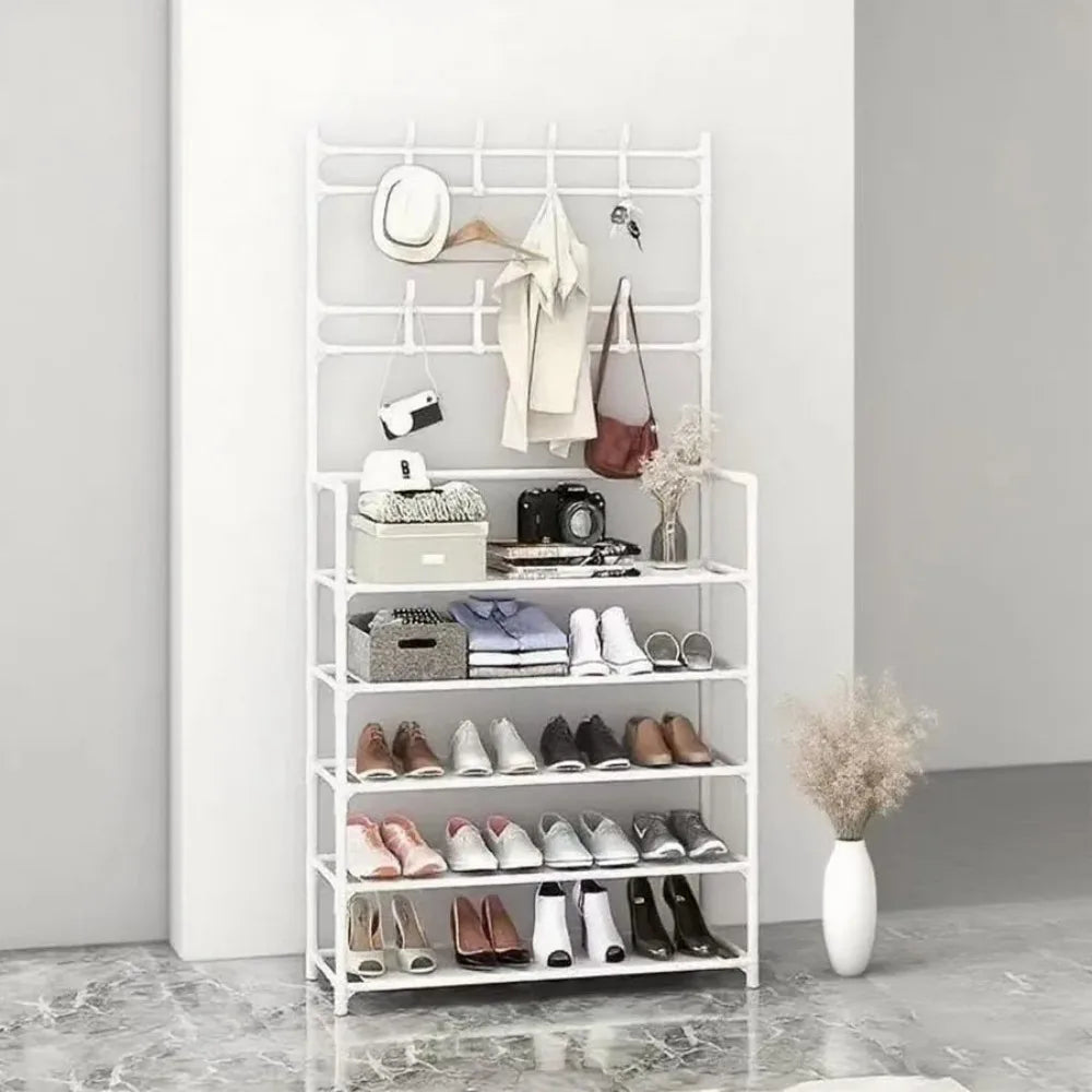 Aehome Metal Shoe Rack Organizer Entryway Multifunctional Storage Shelf