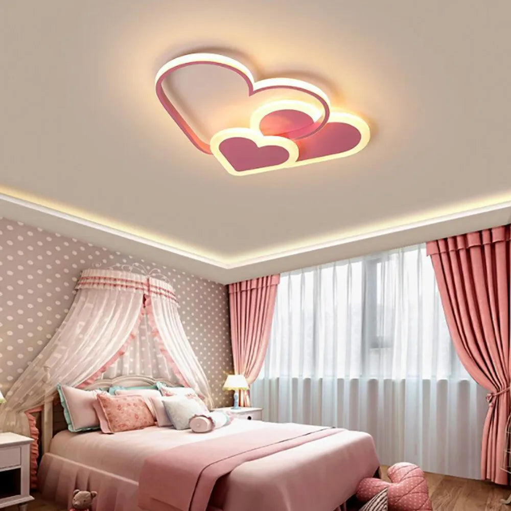 Heart Shaped LED Ceiling Lamp With Remote And Dimming Function