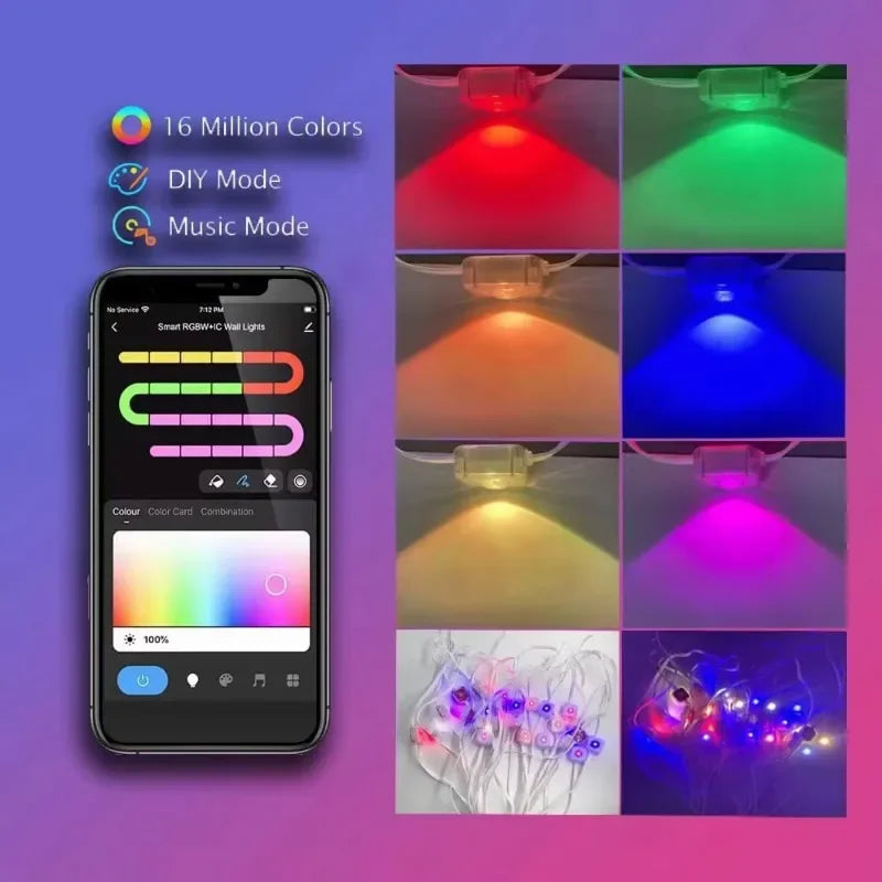 MIMIRGB Smart RGBIC Outdoor LED Eaves String Lights