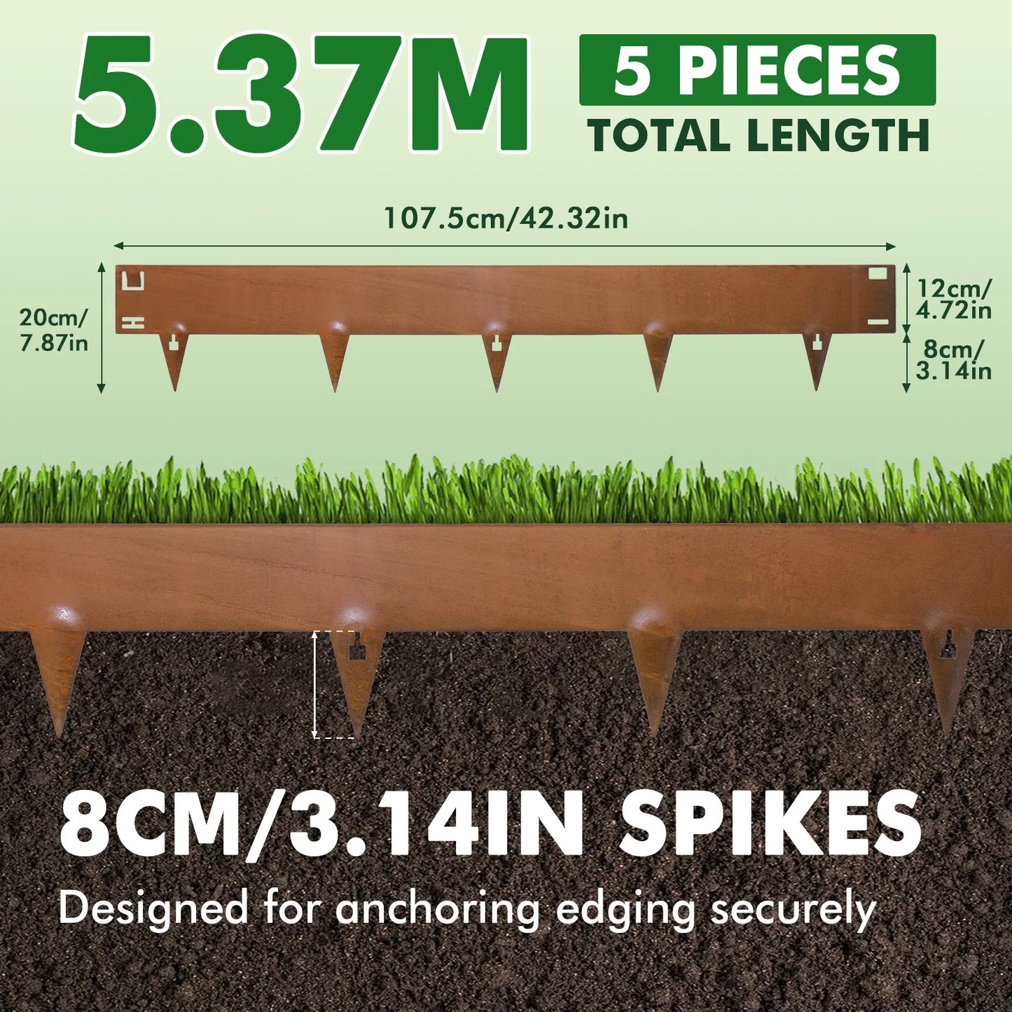 Corten Steel Metal Garden Lawn Edging Landscape Borders