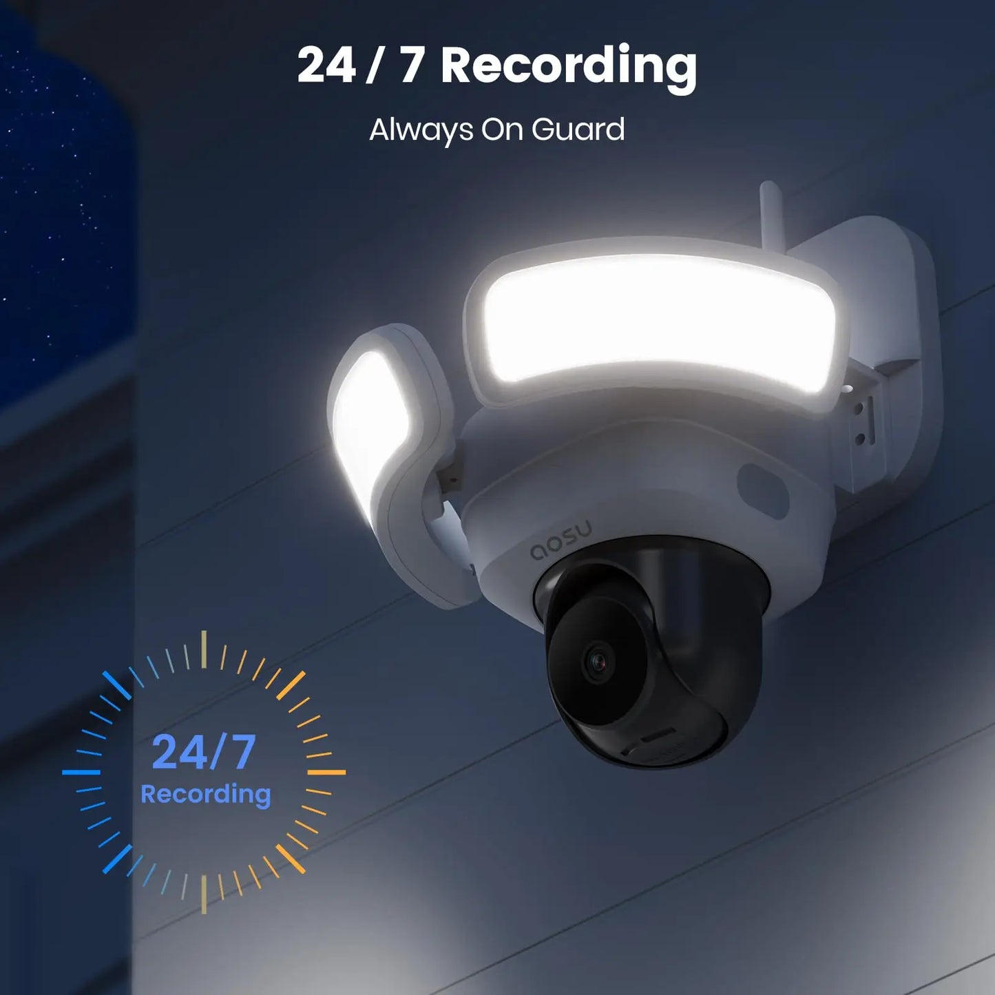 Dekco Wireless Outdoor Floodlight Security Camera With Night Vision