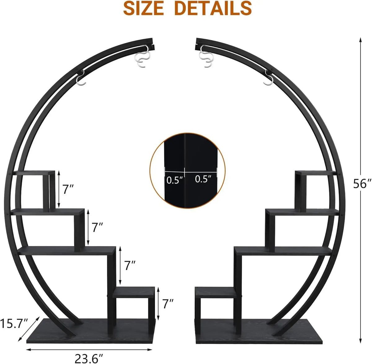 Twister CK 5 Tier Metal Plant Stand Indoor Shelf Rack