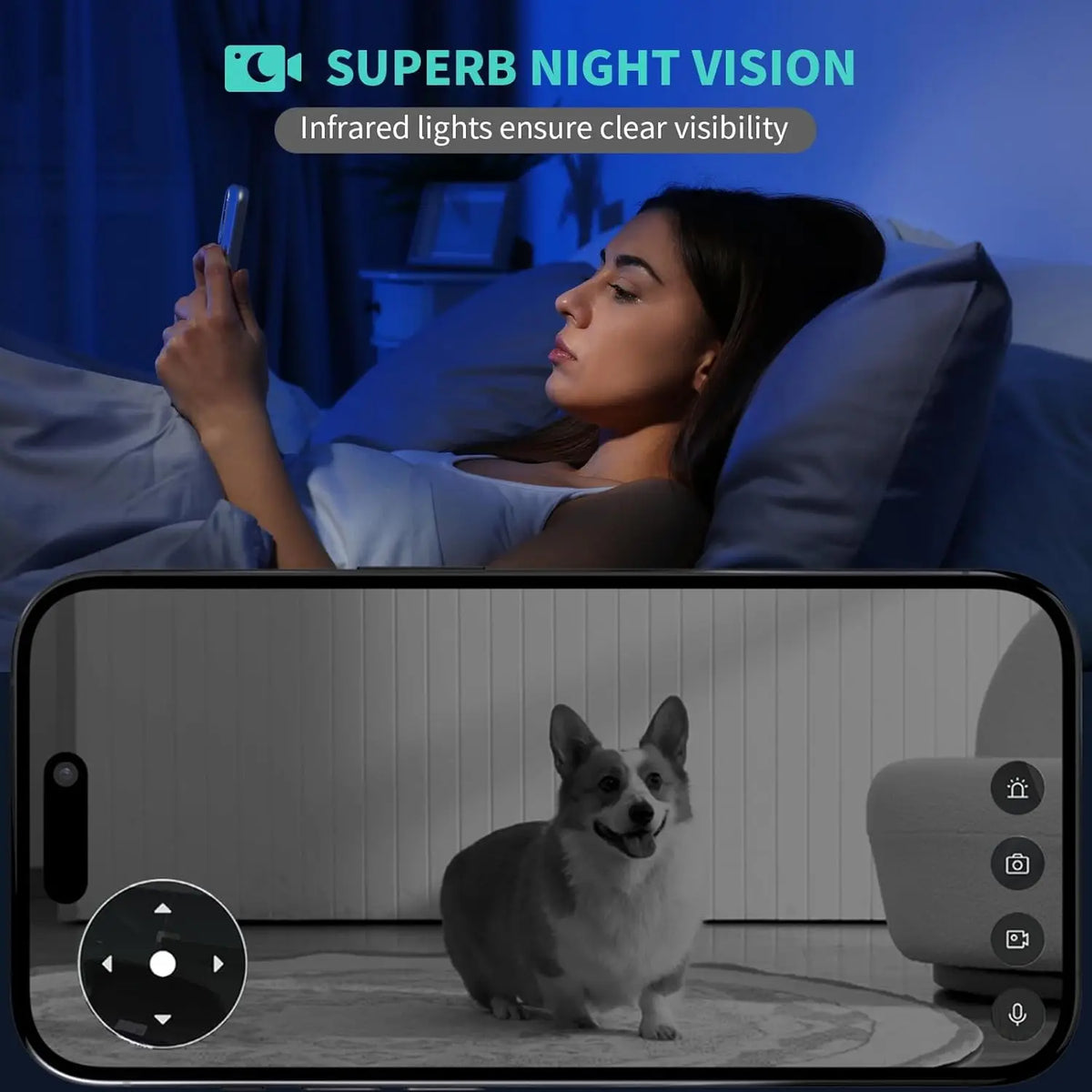 ALAGA Smart WiFi Camera With Auto Tracking Two Way Audio
