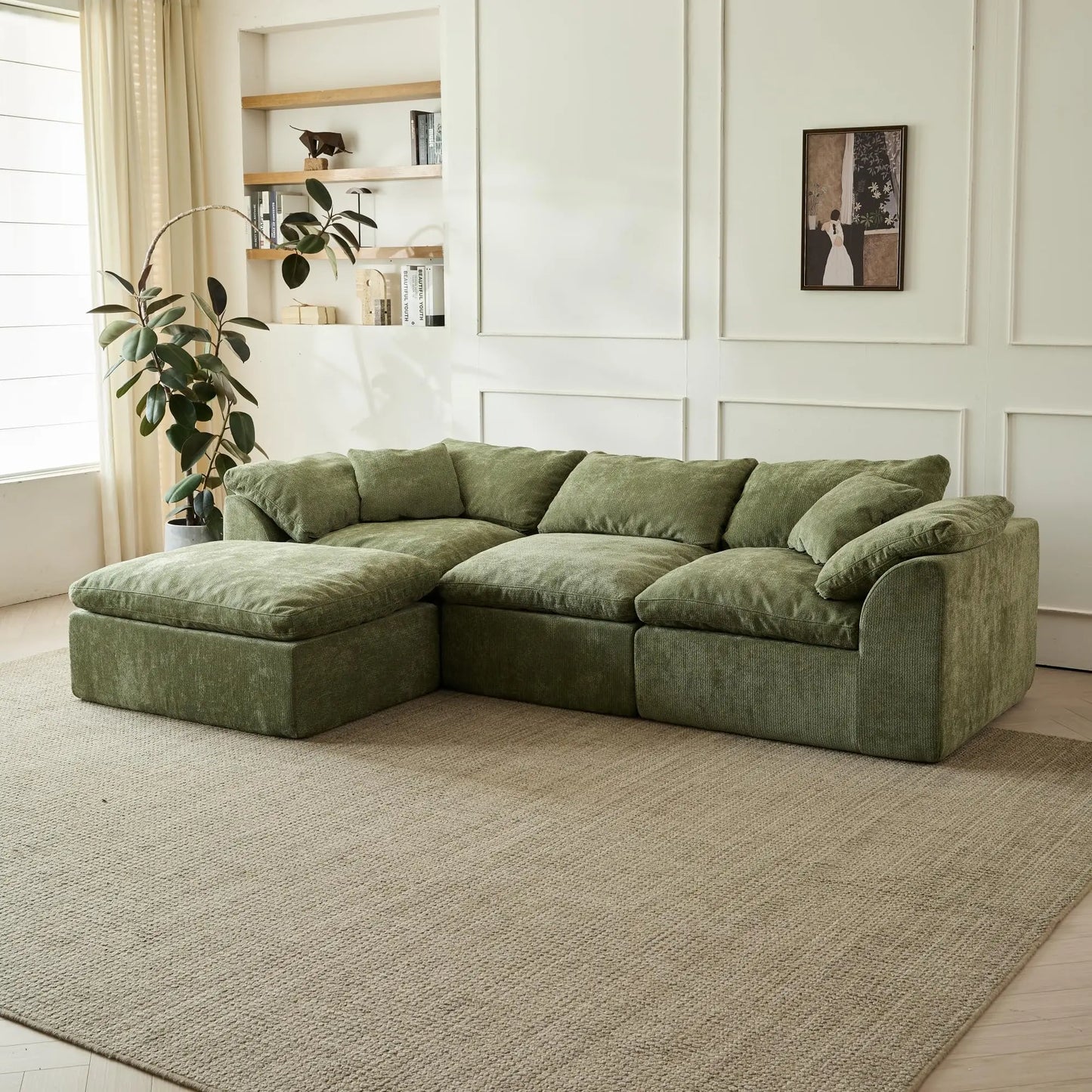 Yeflixvrau Contemporary L Shaped Modular Sectional Sofa