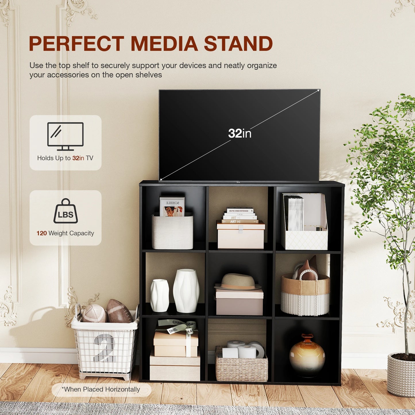 JHK Modern Wooden Storage Organizer Modular Bookshelf
