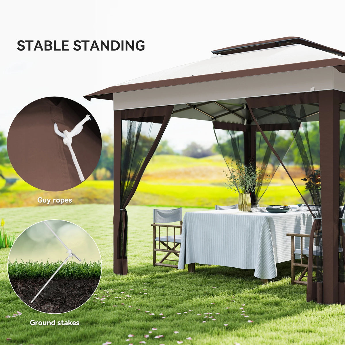 Outsunny Instant Pop Up Outdoor Gazebo With Side Mesh