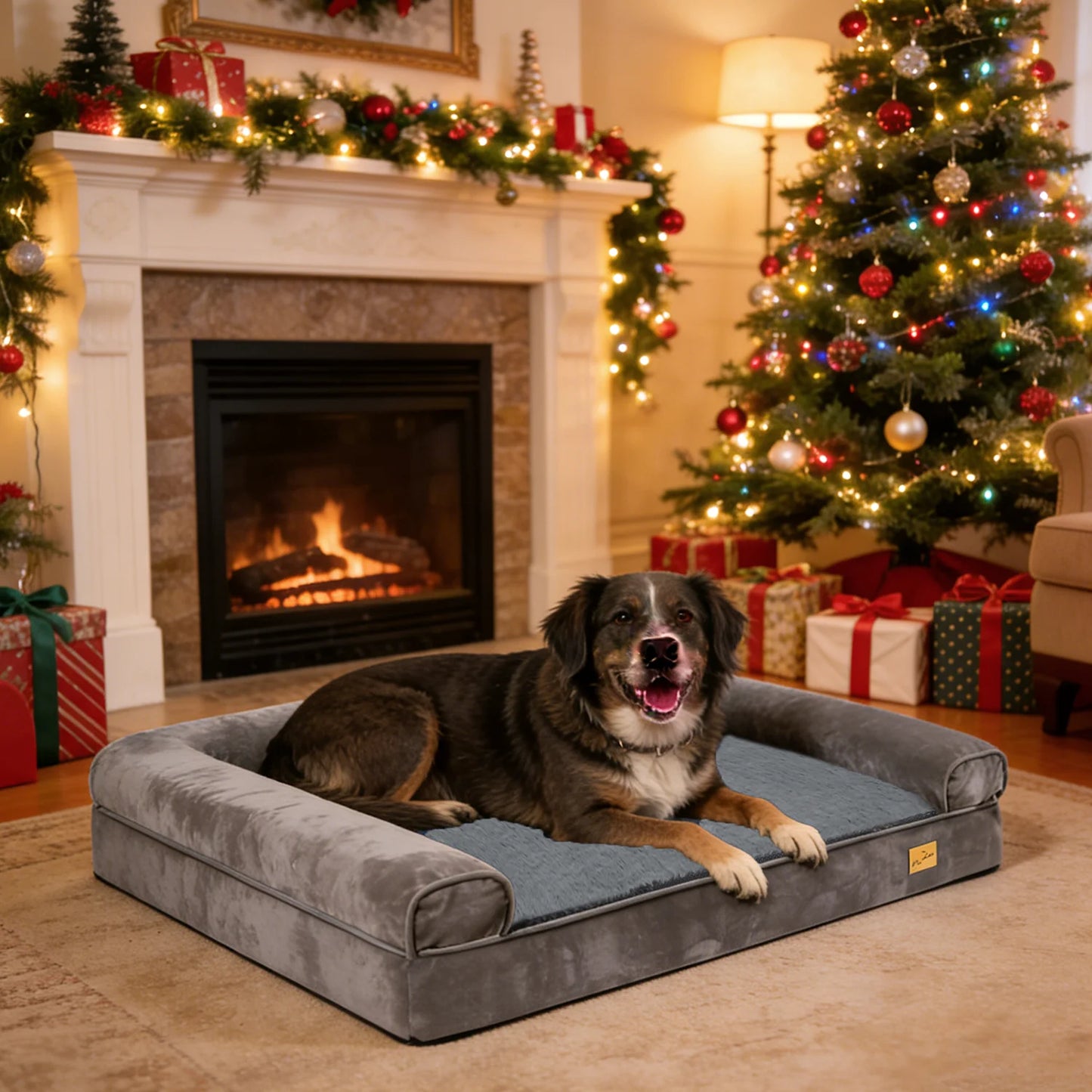 Borwart Orthopedic Memory Foam Dog Bed With Removable Waterproof Cover