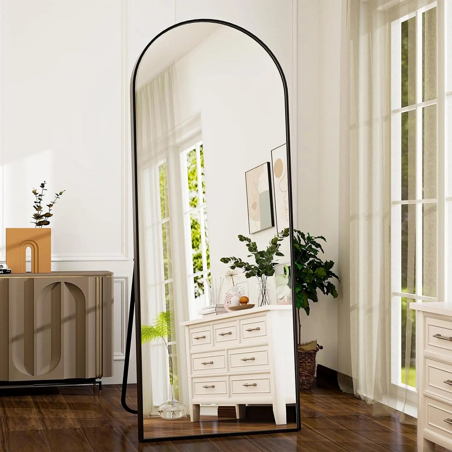 Beautypeak Arched Full Length Mirror With Aluminum Frame