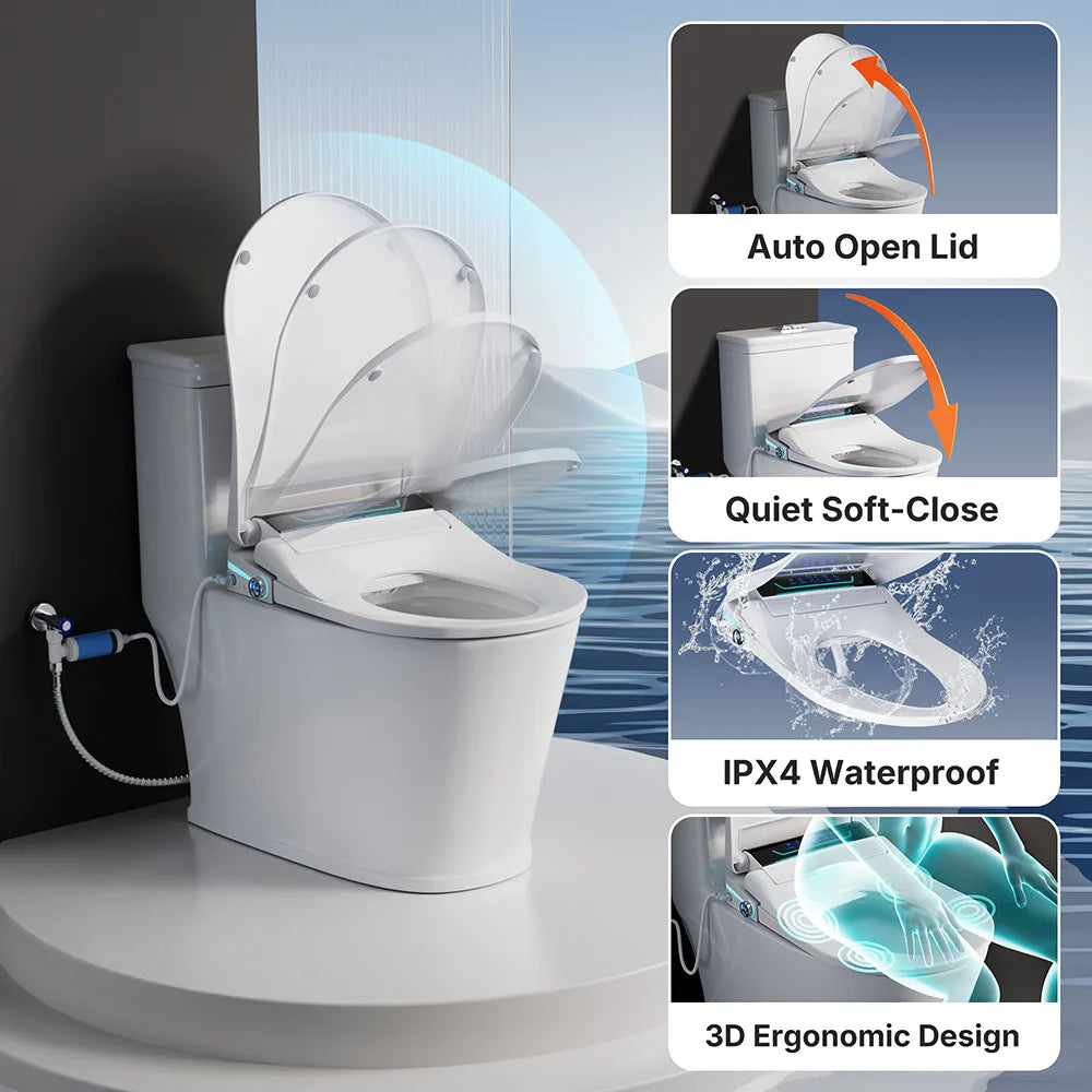 SANYIPACE Smart Bidet Toilet Seat With Heated Wash And Dryer
