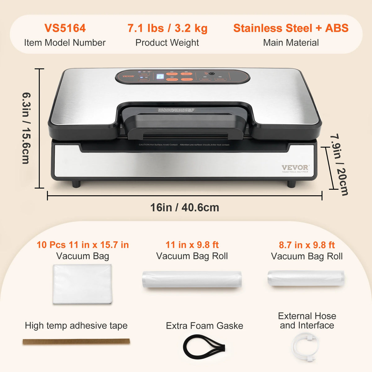 SucceBuy Vacuum Sealer Machine for Food Packaging and Kitchen Storage