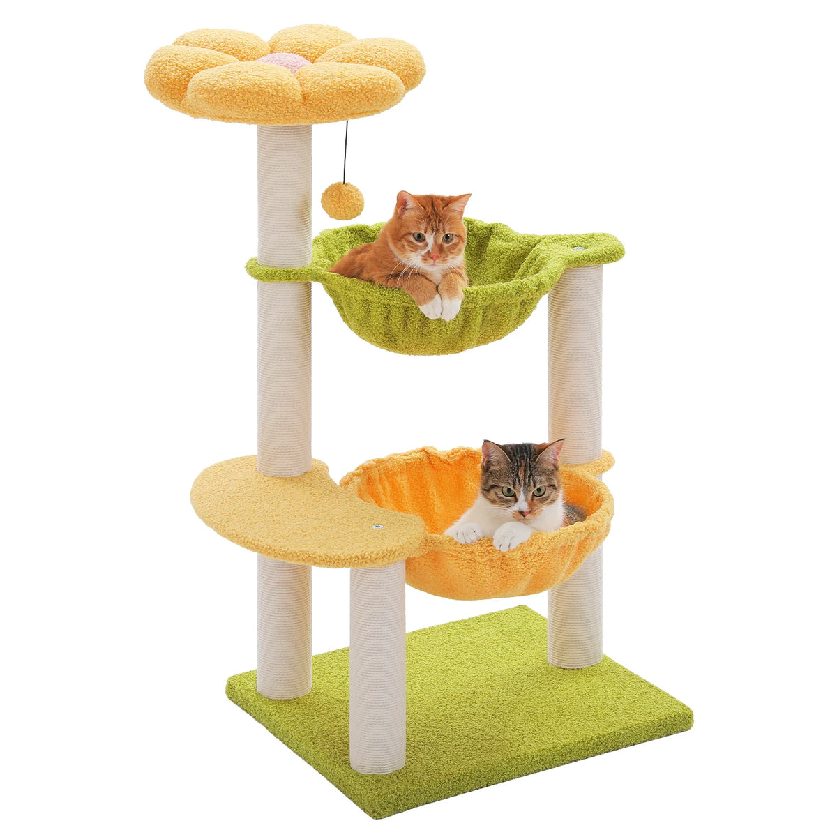 PAWZ Road Flower Cat Tree Featuring Sisal Posts And Hammocks