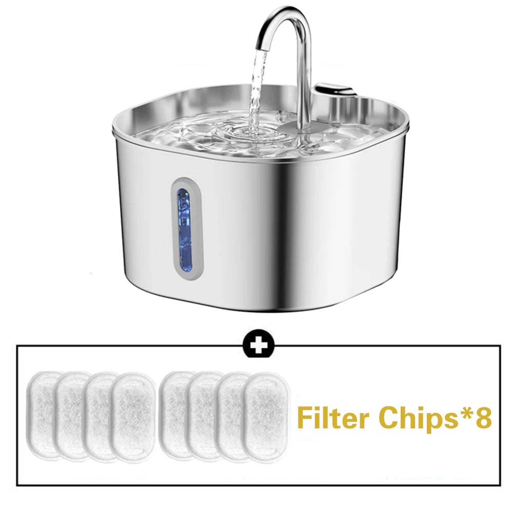 Stainless Steel Silent Pet Water Fountain For Cats And Dogs