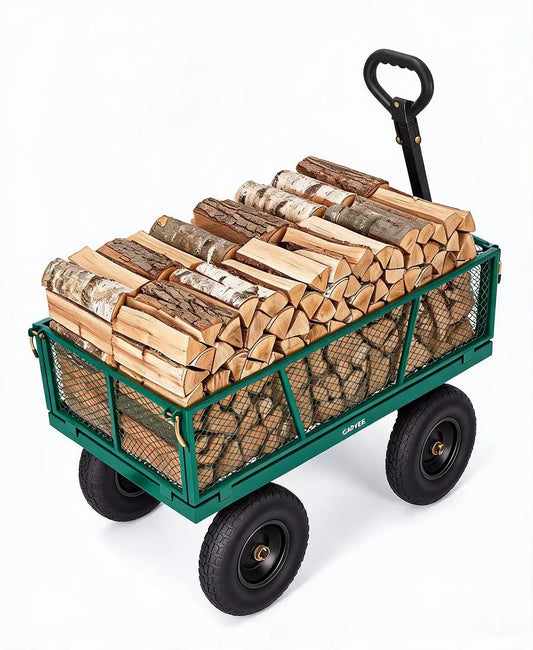 TWISTER.CK Heavy Duty Steel Garden Cart With Removable Mesh Sides