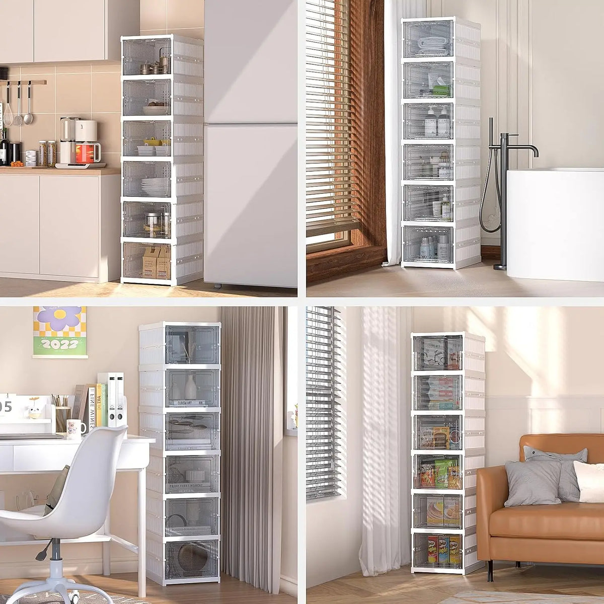 Foldable Transparent Shoe Box With Stackable Plastic Closet Organizer