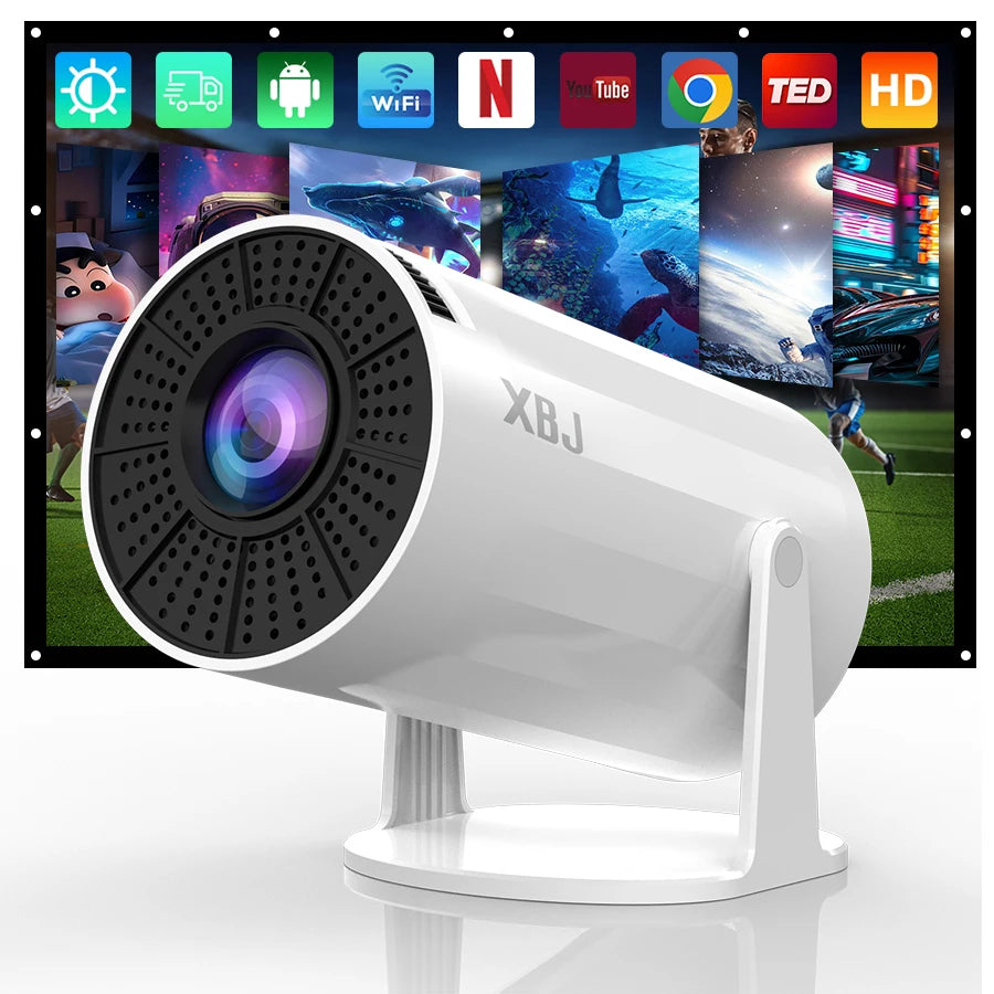 Portable Smart LED Projector Featuring 4K Decoding Android System