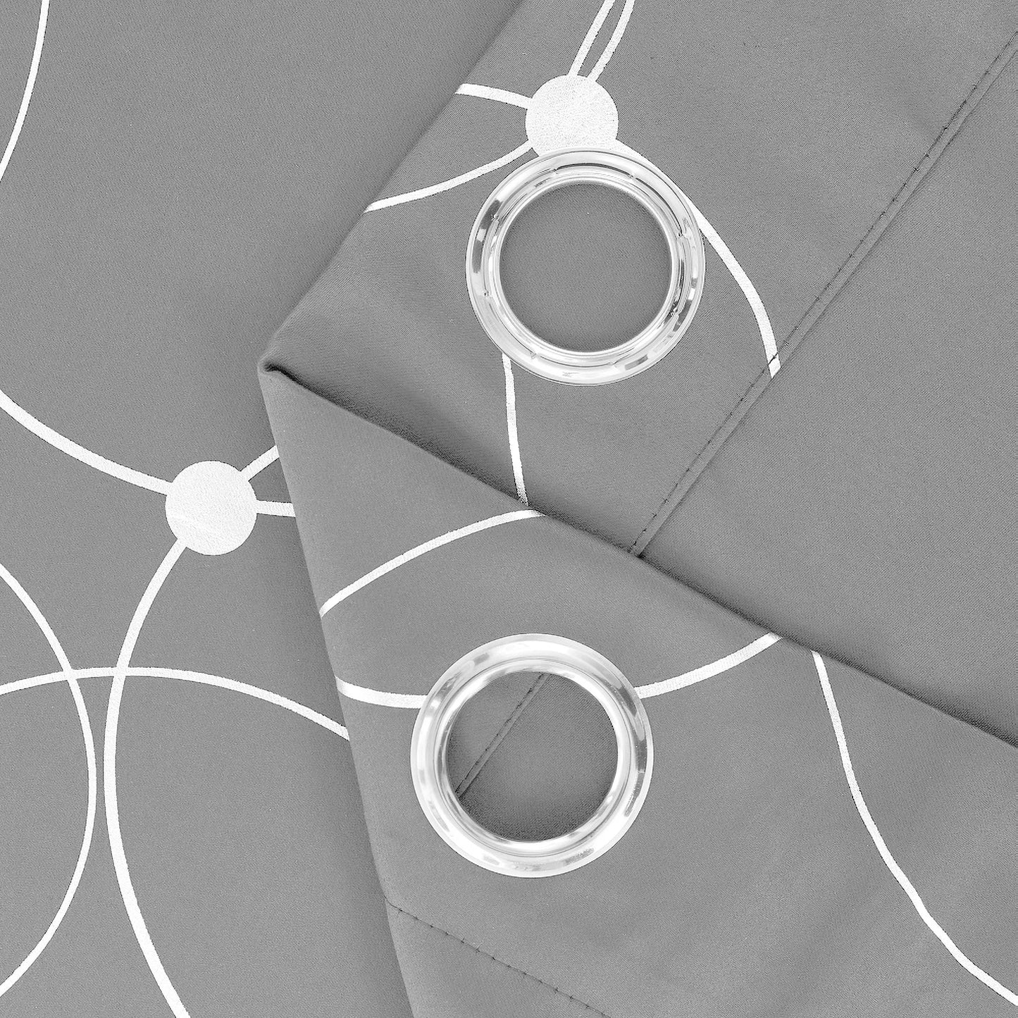 Premium Thermal Blackout Curtains With Grommets And Decorative Foil Print