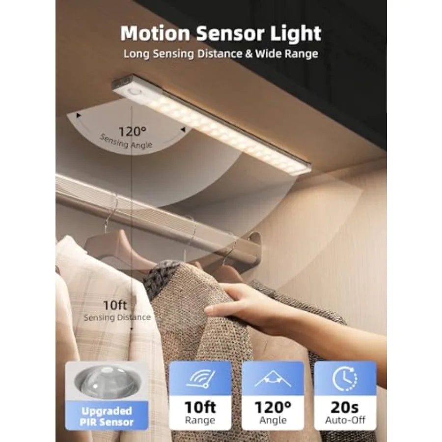 Wireless Motion Sensor Led Under Cabinet Lights With Charging Dock