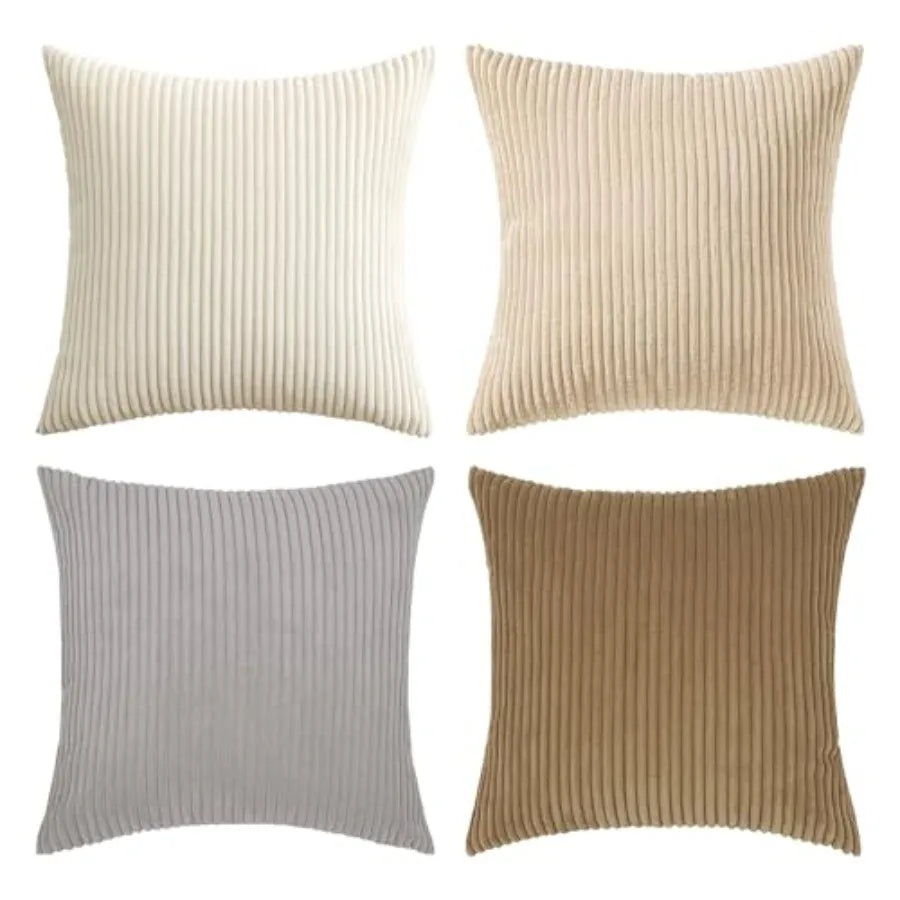 Modern Farmhouse Corduroy Throw Pillow Covers For Home Decor