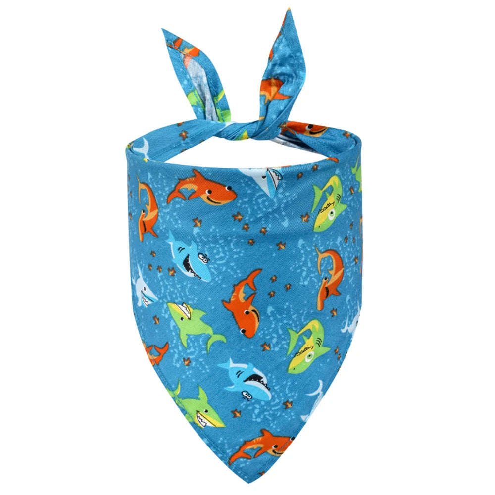 Adjustable Soft Washable Dog Bandana With Fruit Floral Design
