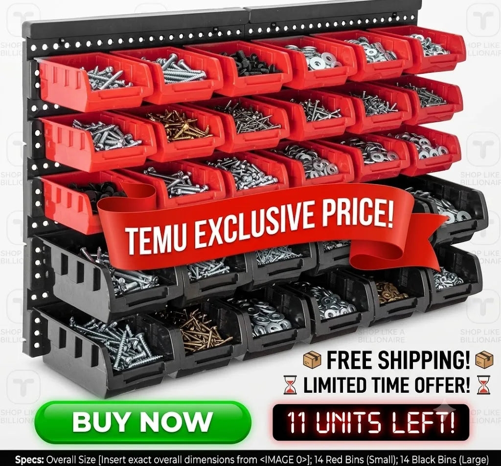 Wall Mounted Plastic Storage Bins Garage Hardware Tool Rack Organizer