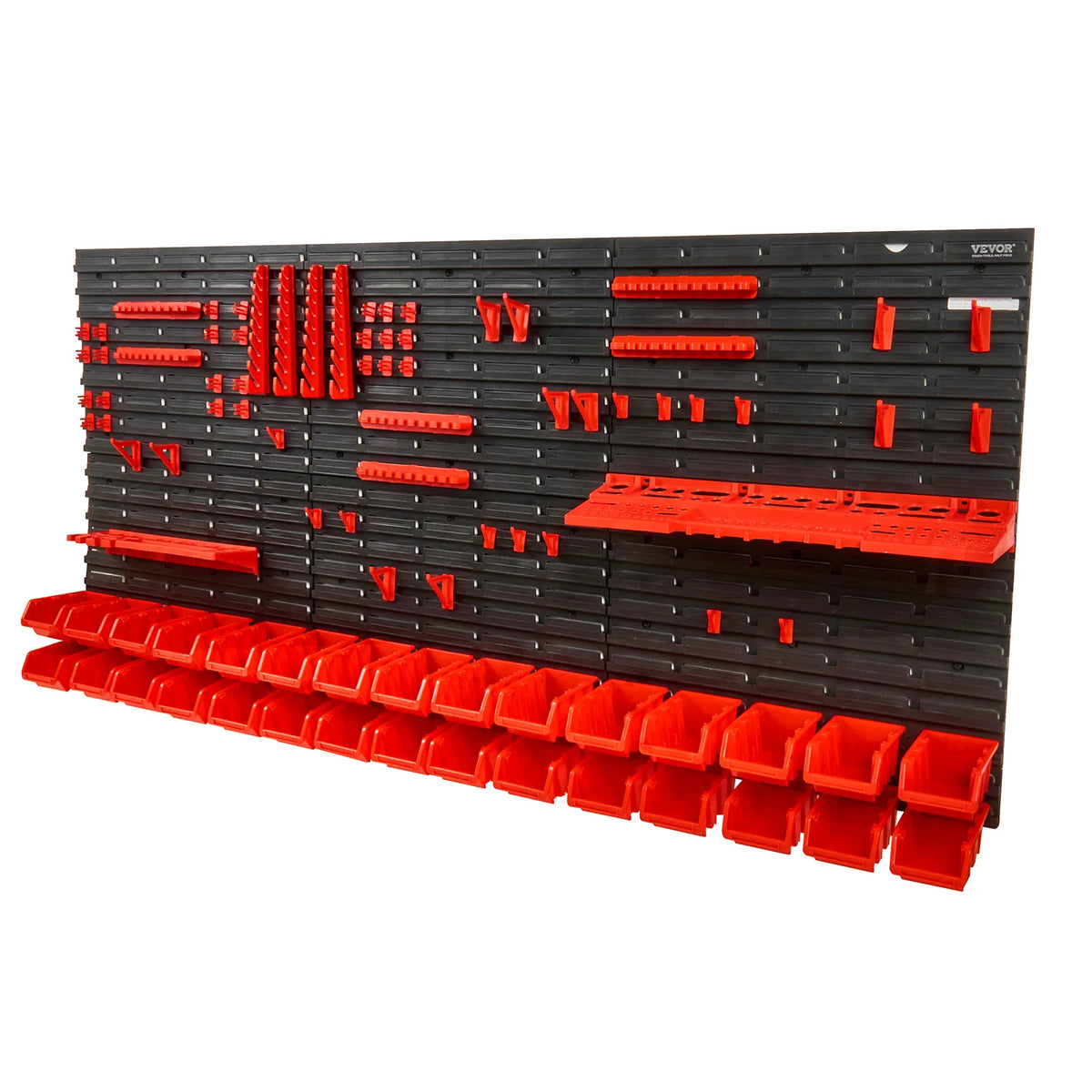 SucceBuy Wall Mounted Parts Organizer With Hooks And Panels