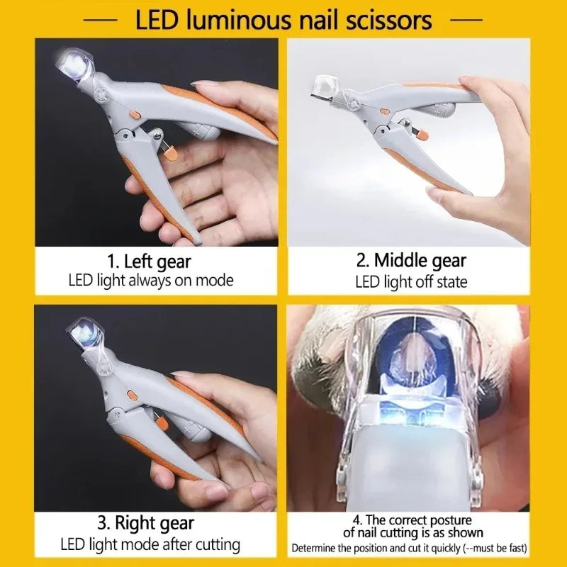 Led Light Pet Nail Clipper For Dogs And Cats Grooming