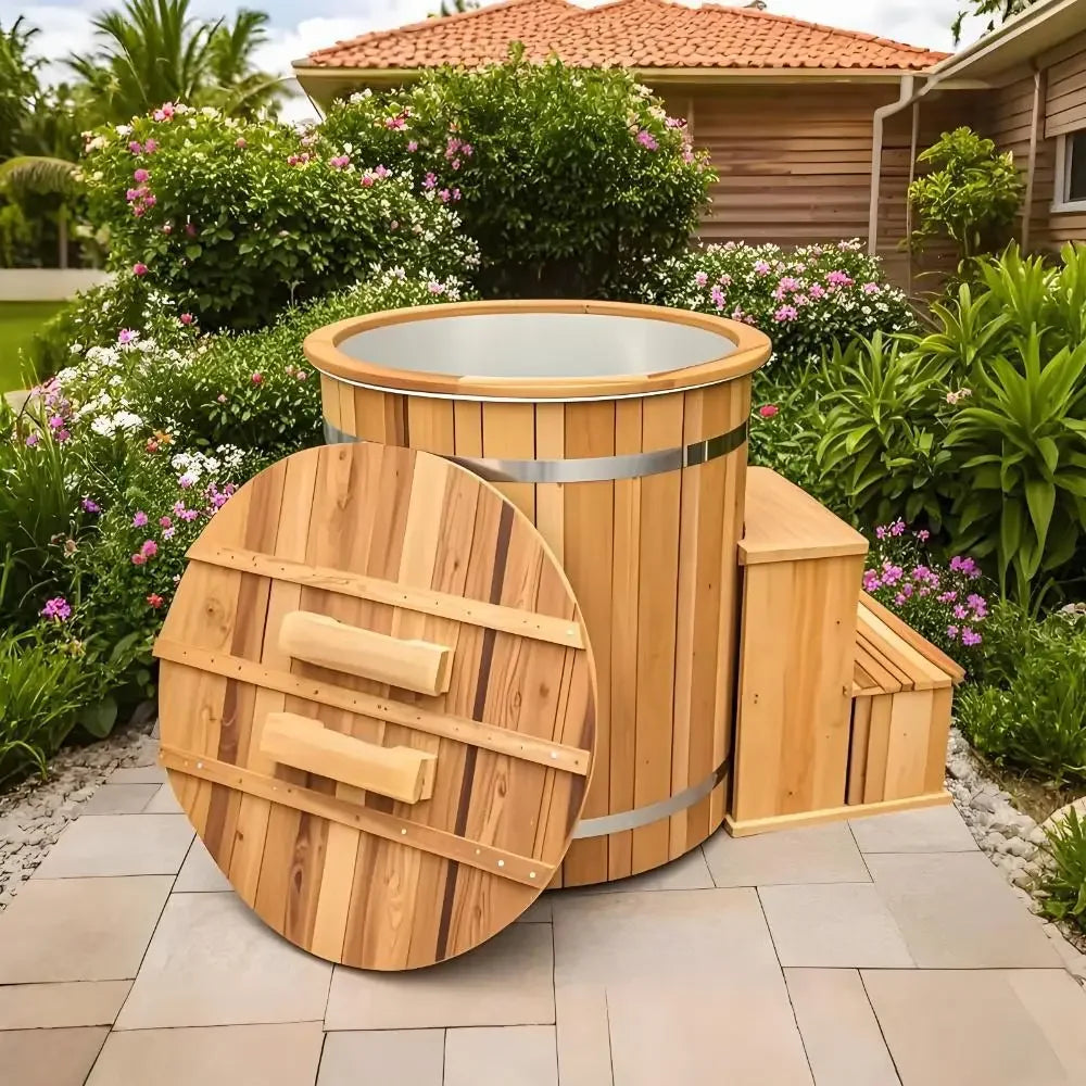 Premium Outdoor Cold Plunge Tub With Complete Chiller System
