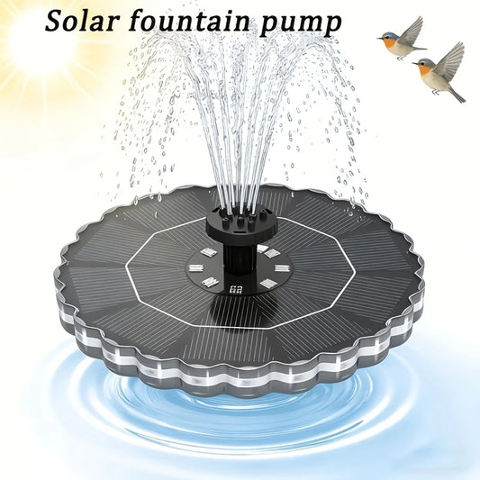 Solar Fountain With Vibrant LED Lights For Garden Pond Decor