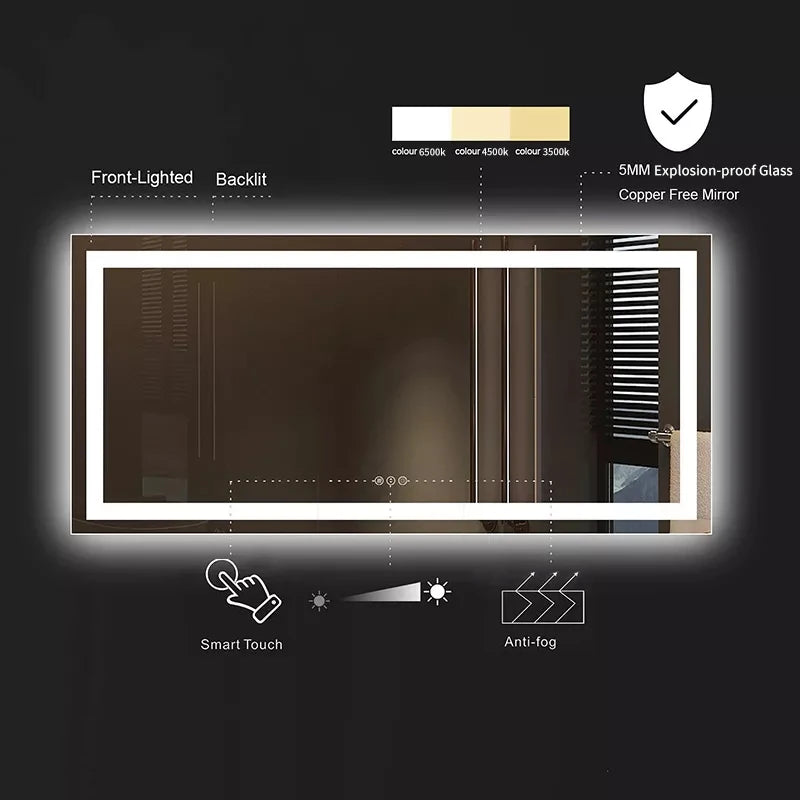 LUVODI Backlit Vanity Mirror With Fogless Touch Lighting