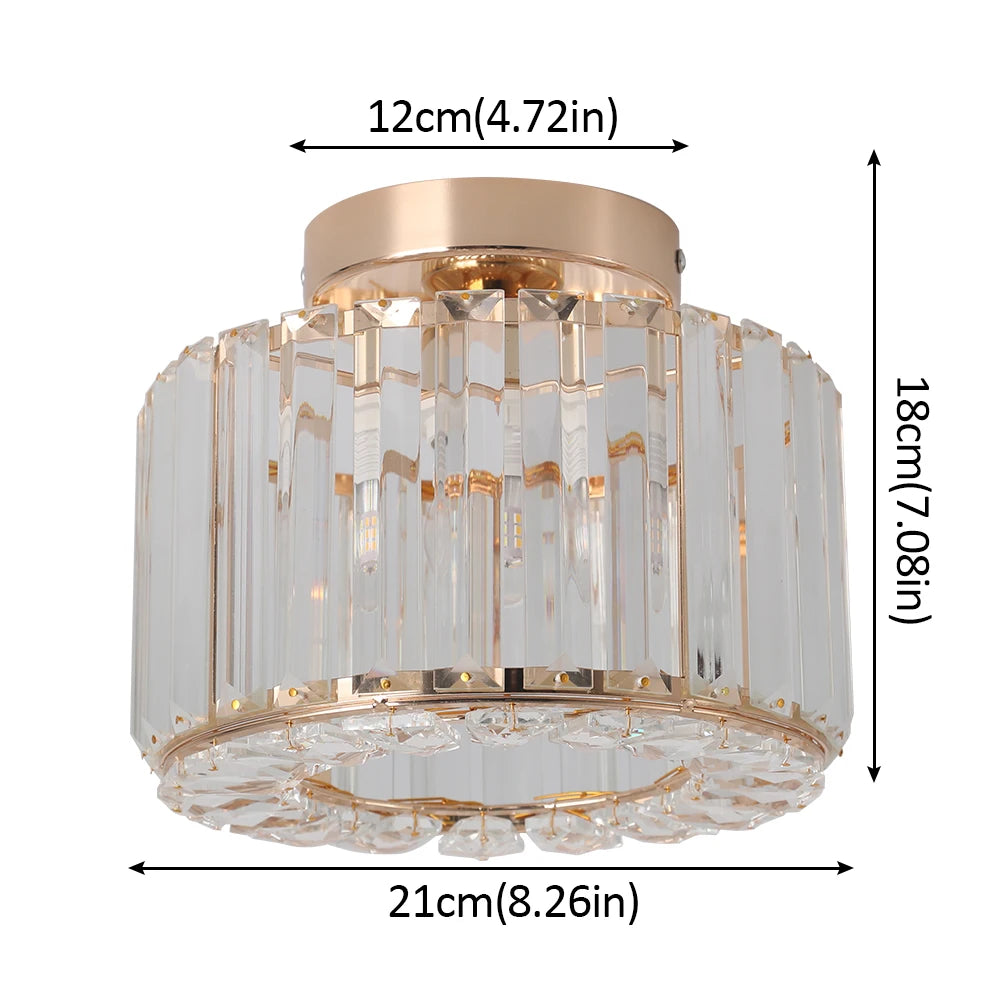 GreeLustr Modern Crystal Pendant Light Polished Chrome Nordic Ceiling Lamp