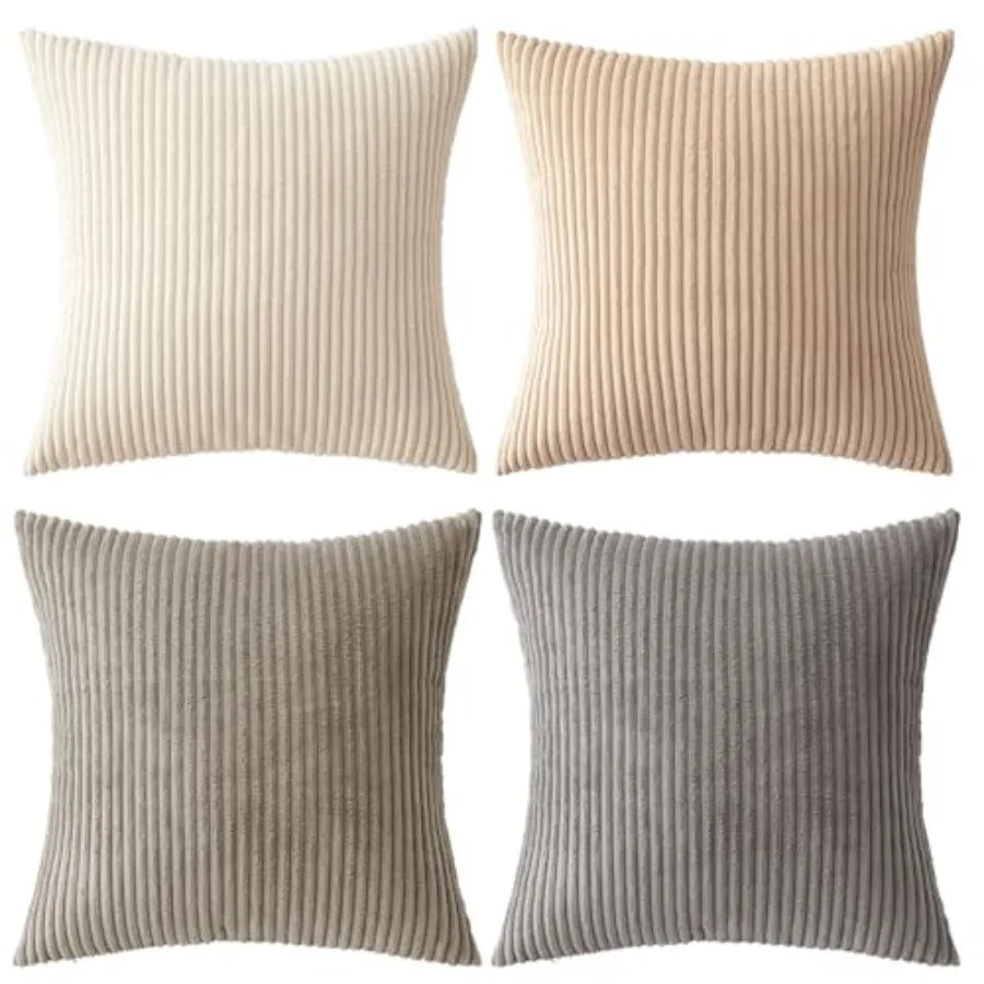Modern Farmhouse Corduroy Throw Pillow Covers For Home Decor