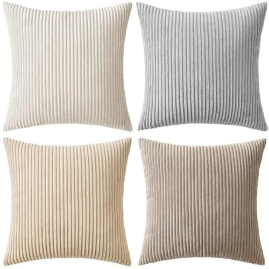 Modern Farmhouse Corduroy Throw Pillow Covers For Home Decor