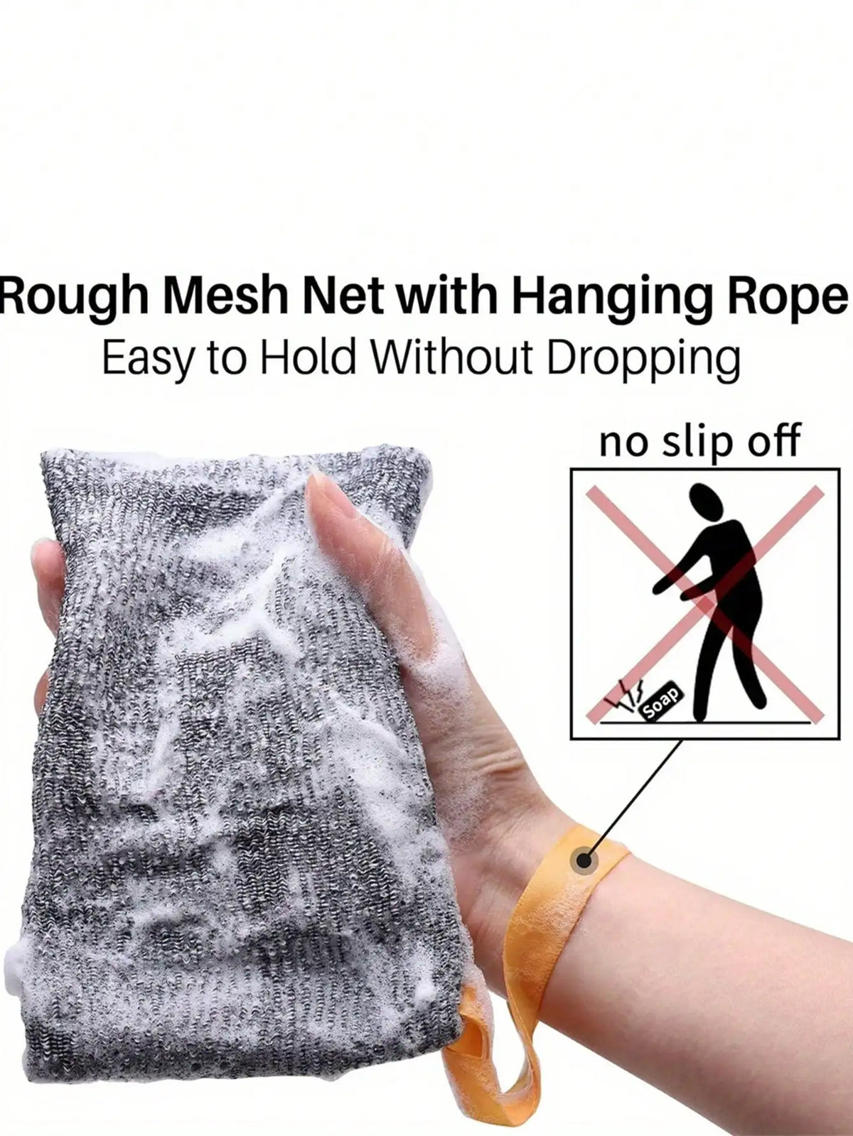 Exfoliating Mesh Soap Bags With Loofah And Hanging Cord
