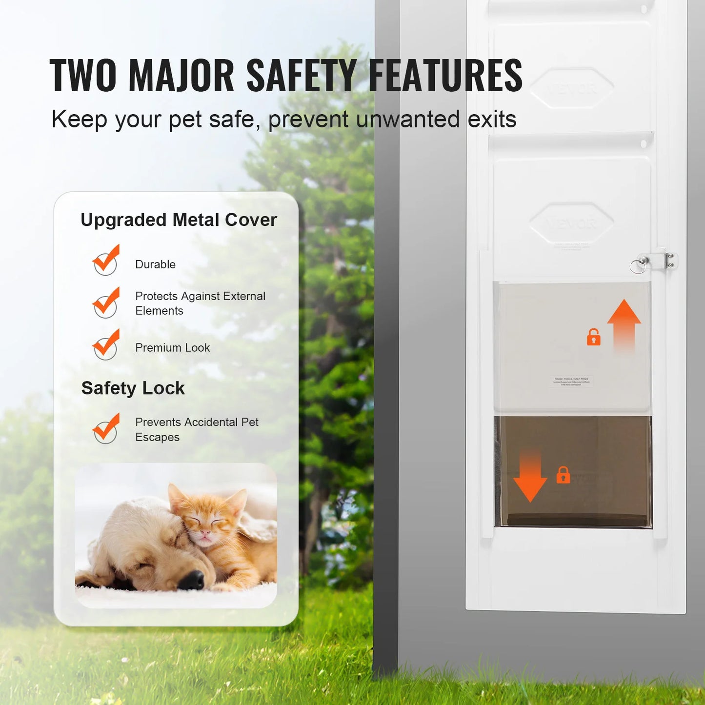 Adjustable Aluminum Frame Sliding Glass Pet Door System