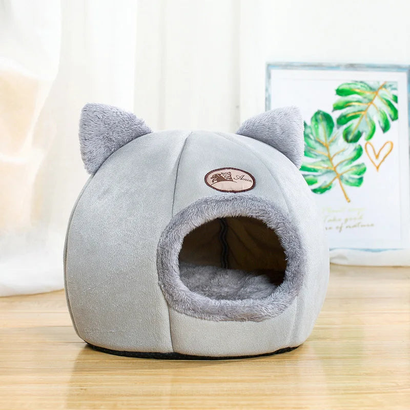 Premium Cotton Pet Cave Bed Breathable Indoor Cat Nest House