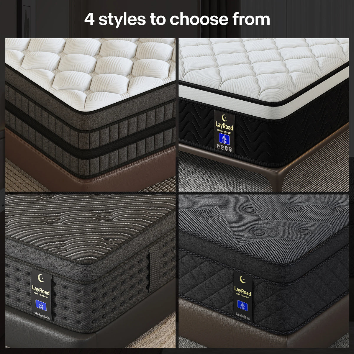 LAYROAD Memory Foam Hybrid Mattress With Pocket Springs Medium Firm