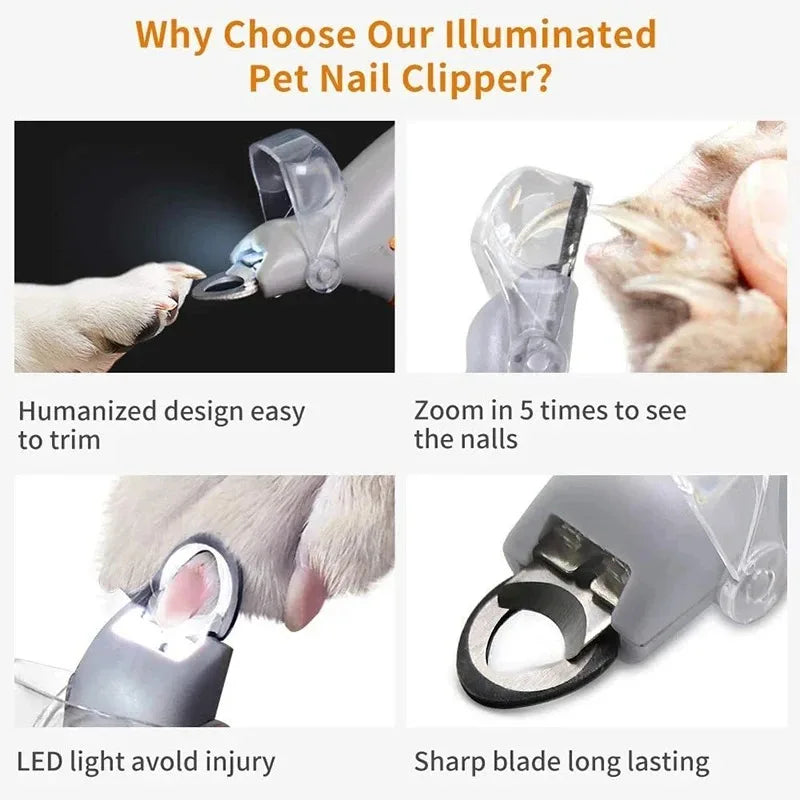 Led Light Pet Nail Clipper For Dogs And Cats Grooming