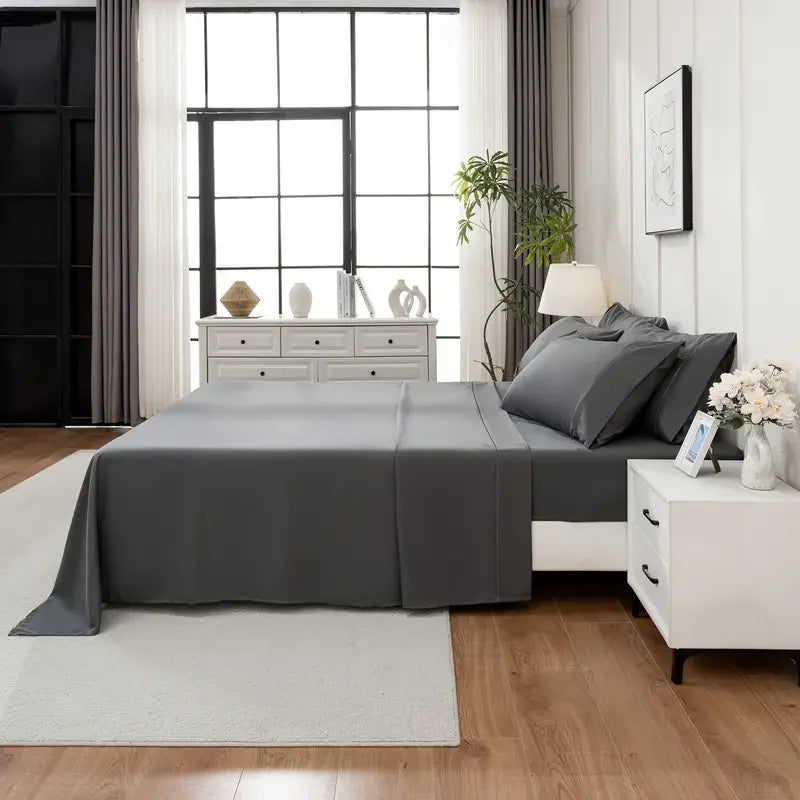 Bamboo Viscose Cooling Bed Sheet Set Breathable And Comfortable