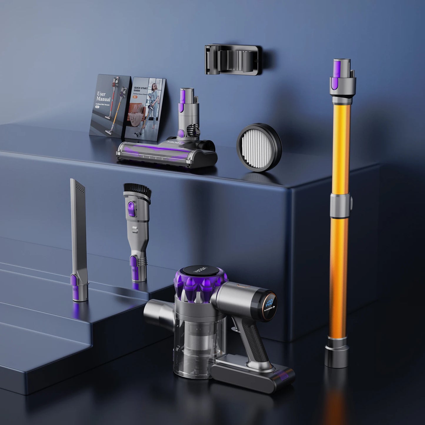 INSE S3P Powerful Cordless Stick Vacuum LED Display Free-Standing
