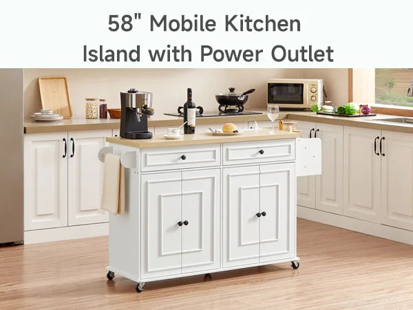 Rolling Wooden Kitchen Island Cart Featuring Drop Leaf Design